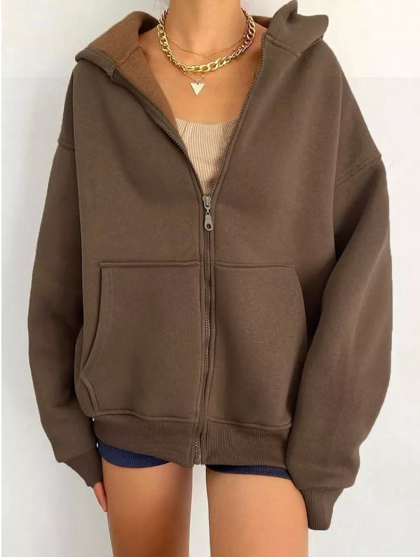 Women's Zipper Hooded Cardigan Coat - Dress To Impress