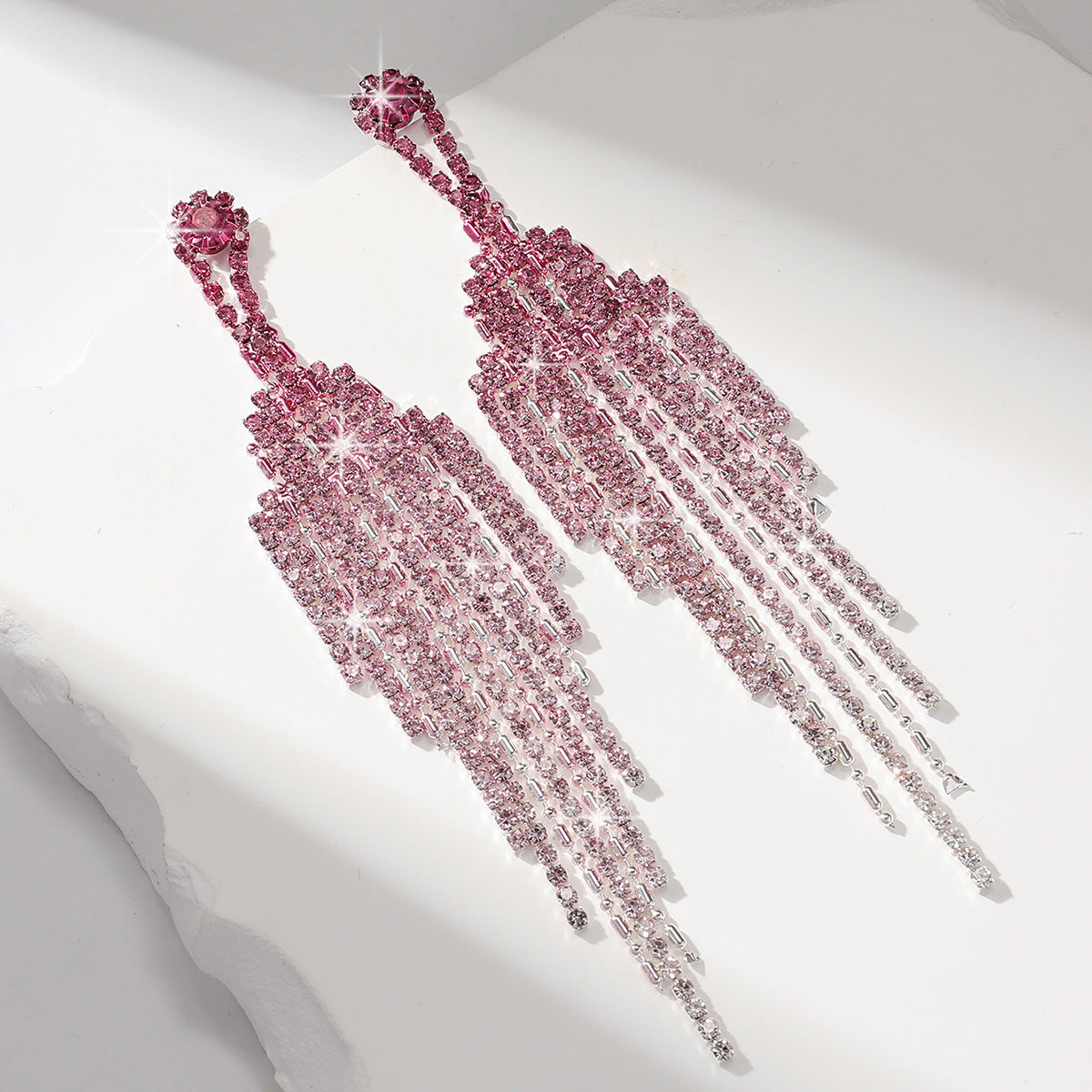 Rhinestone Tassel Earrings