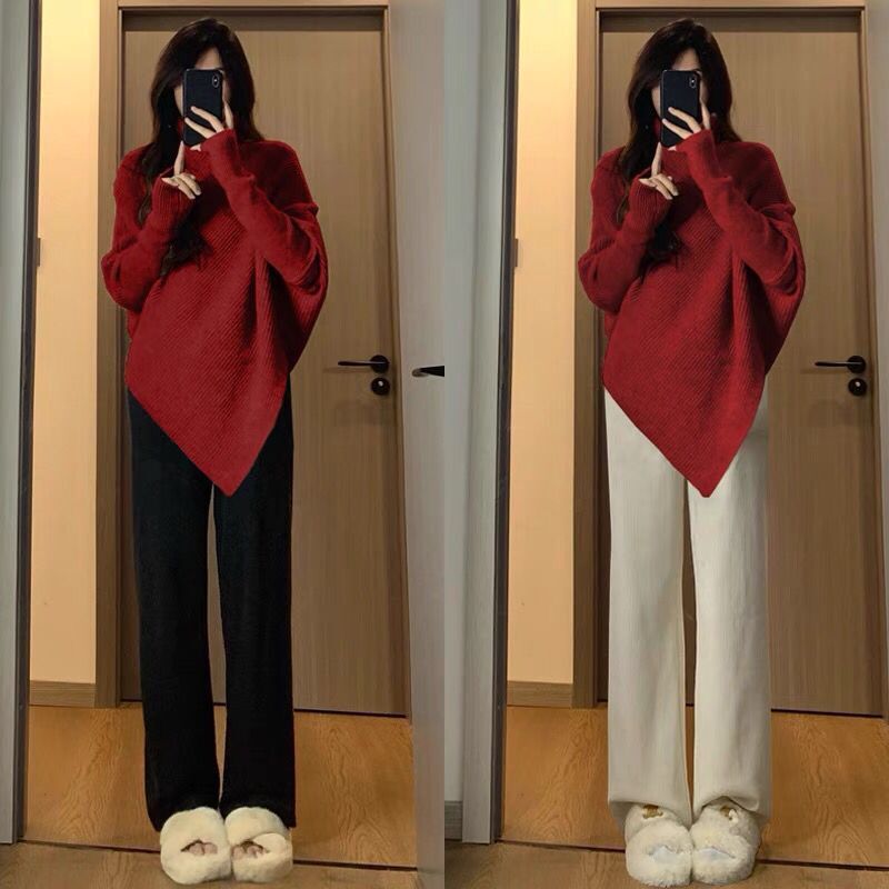 Irregular Design Turtleneck Sweater Women's Pullover - Dress To Impress