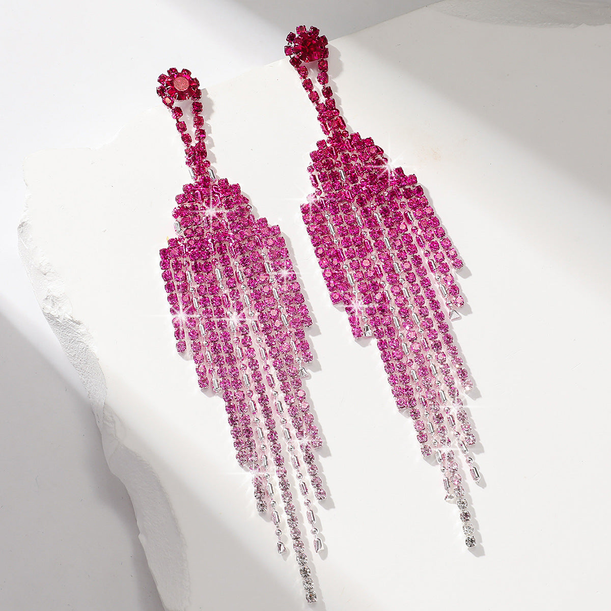 Rhinestone Tassel Earrings