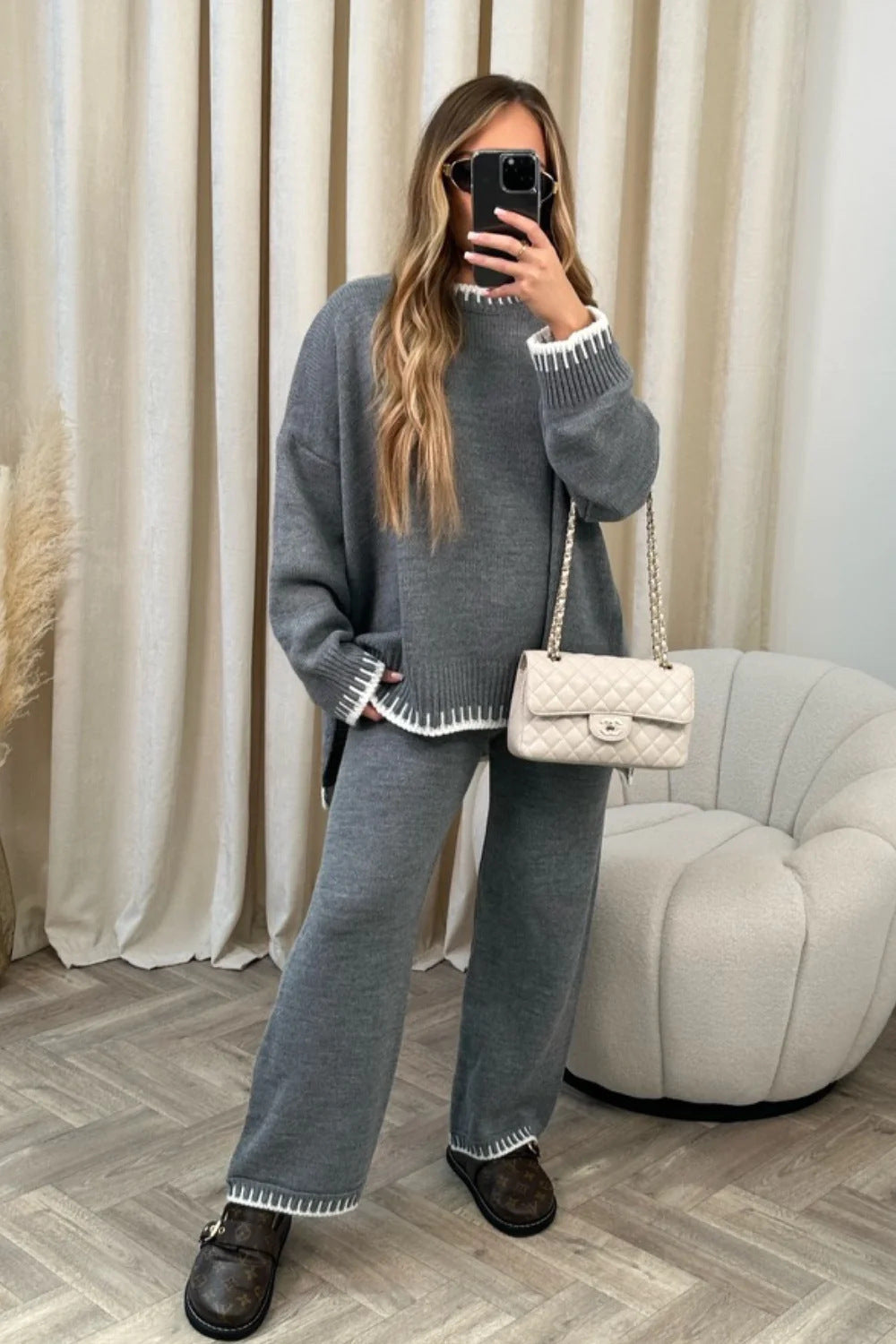 Autumn And Winter Fashion Solid Color Casual Loose Two-piece Suit Women - Dress To Impress