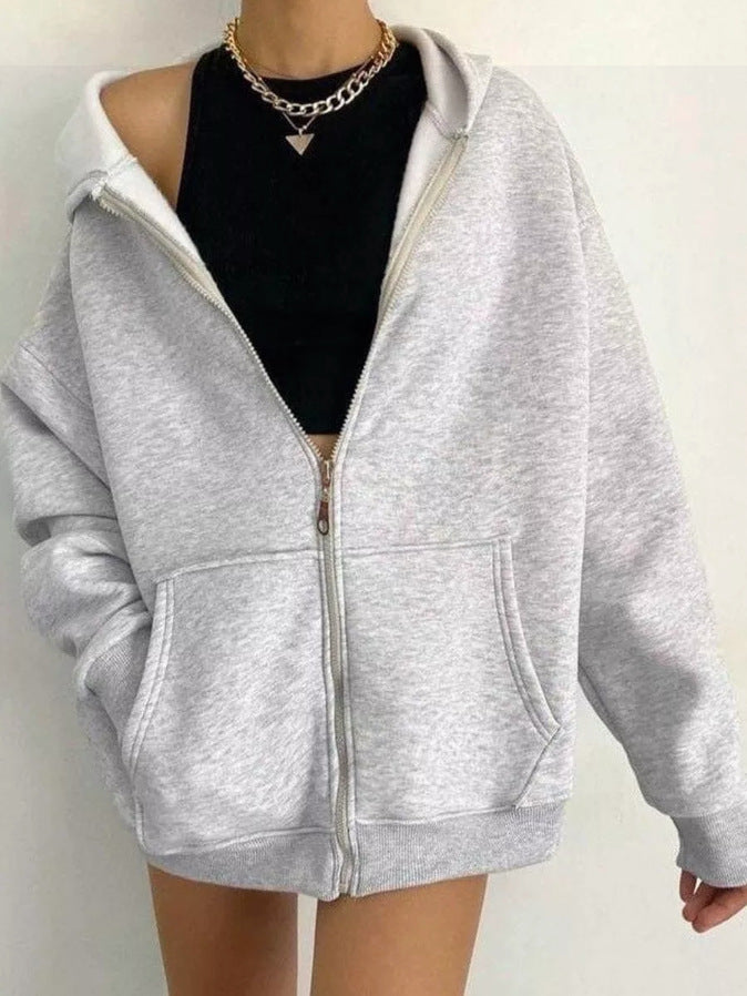 Women's Zipper Hooded Cardigan Coat - Dress To Impress