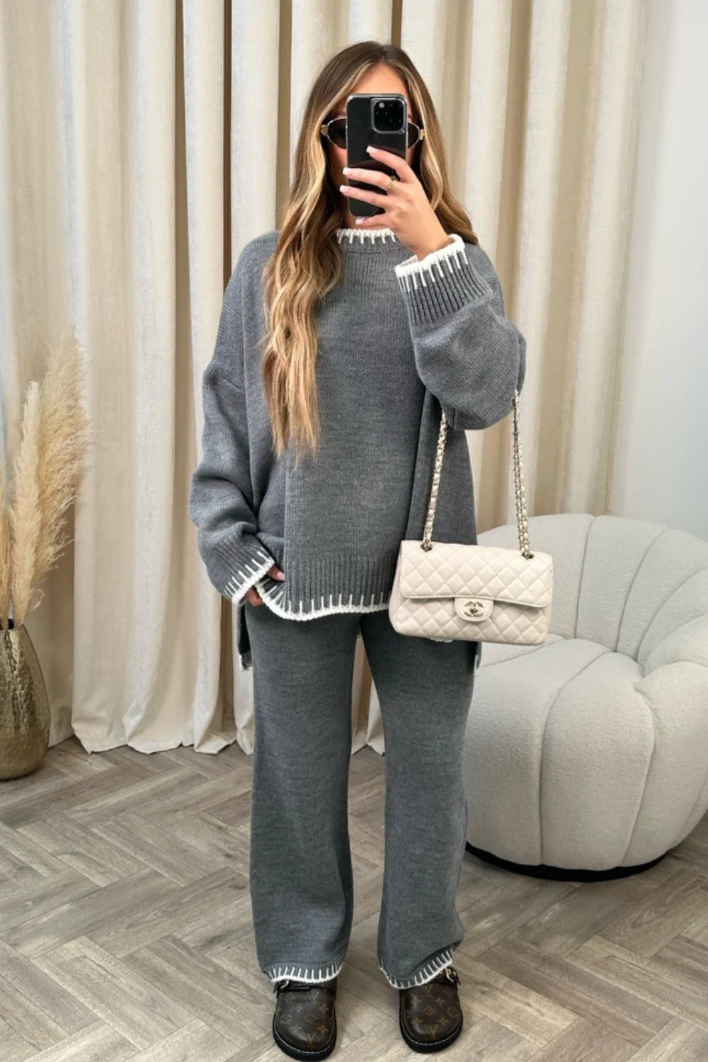 Autumn And Winter Fashion Solid Color Casual Loose Two-piece Suit Women - Dress To Impress