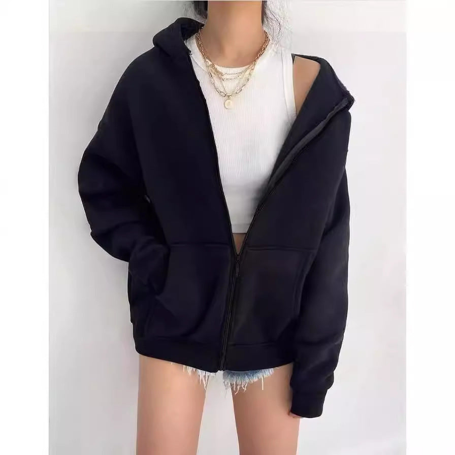 Women's Zipper Hooded Cardigan Coat - Dress To Impress