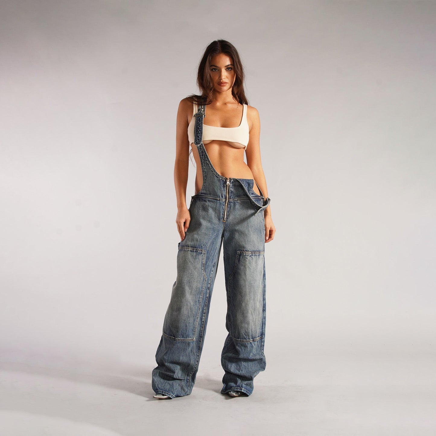 Denim Overalls Suspender Jumpsuit