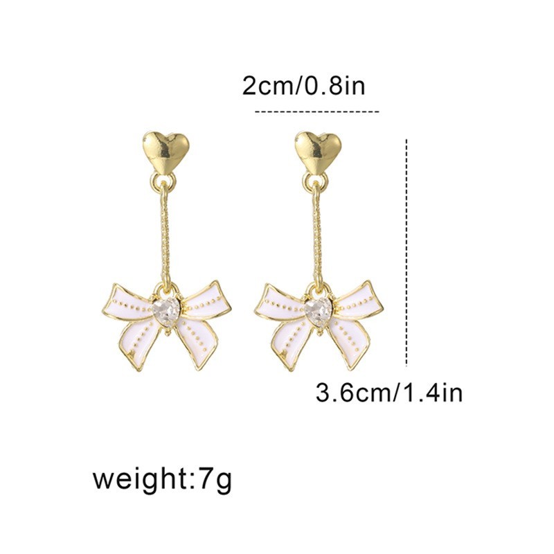 Tassel Drip Oil Bow Earrings For Women, Light Luxury, Niche Design, Earrings - Dress To Impress