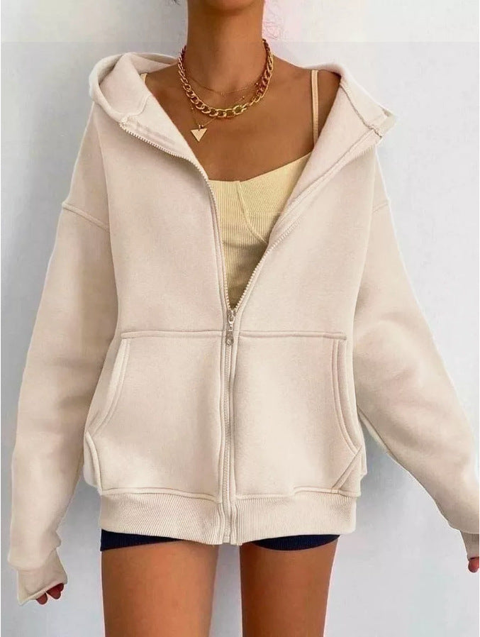 Women's Zipper Hooded Cardigan Coat - Dress To Impress