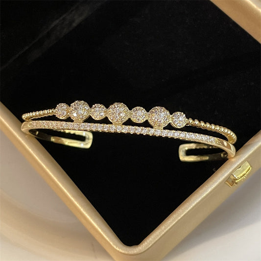 Full Diamond Gang Drill Bracelet Affordable Luxury Fashion - Dress To Impress