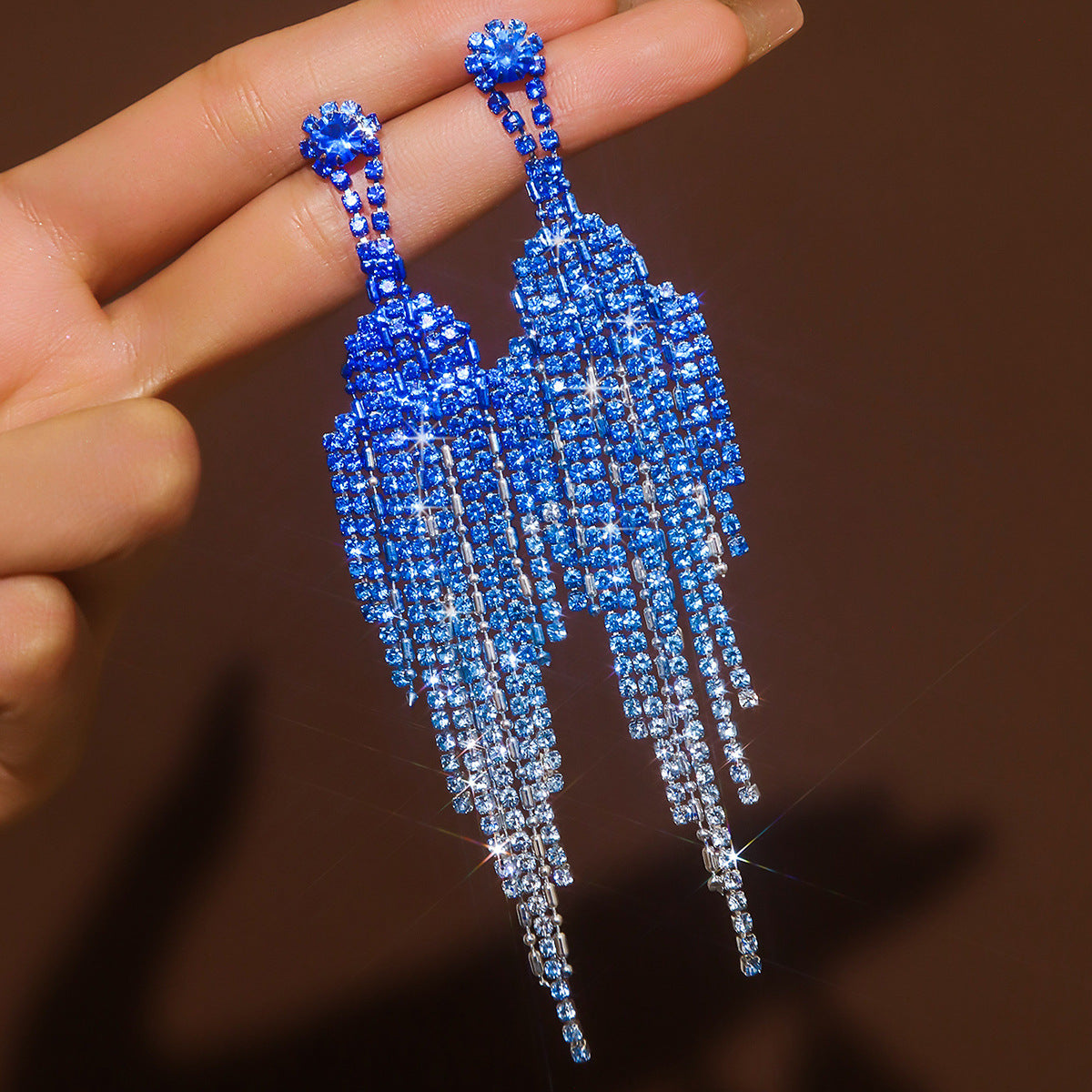 Rhinestone Tassel Earrings